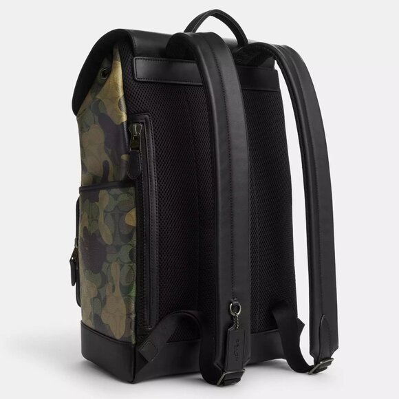 🏕️Coach Track Backpack In Signature Canvas With Camo Print - Picture 3 of 6